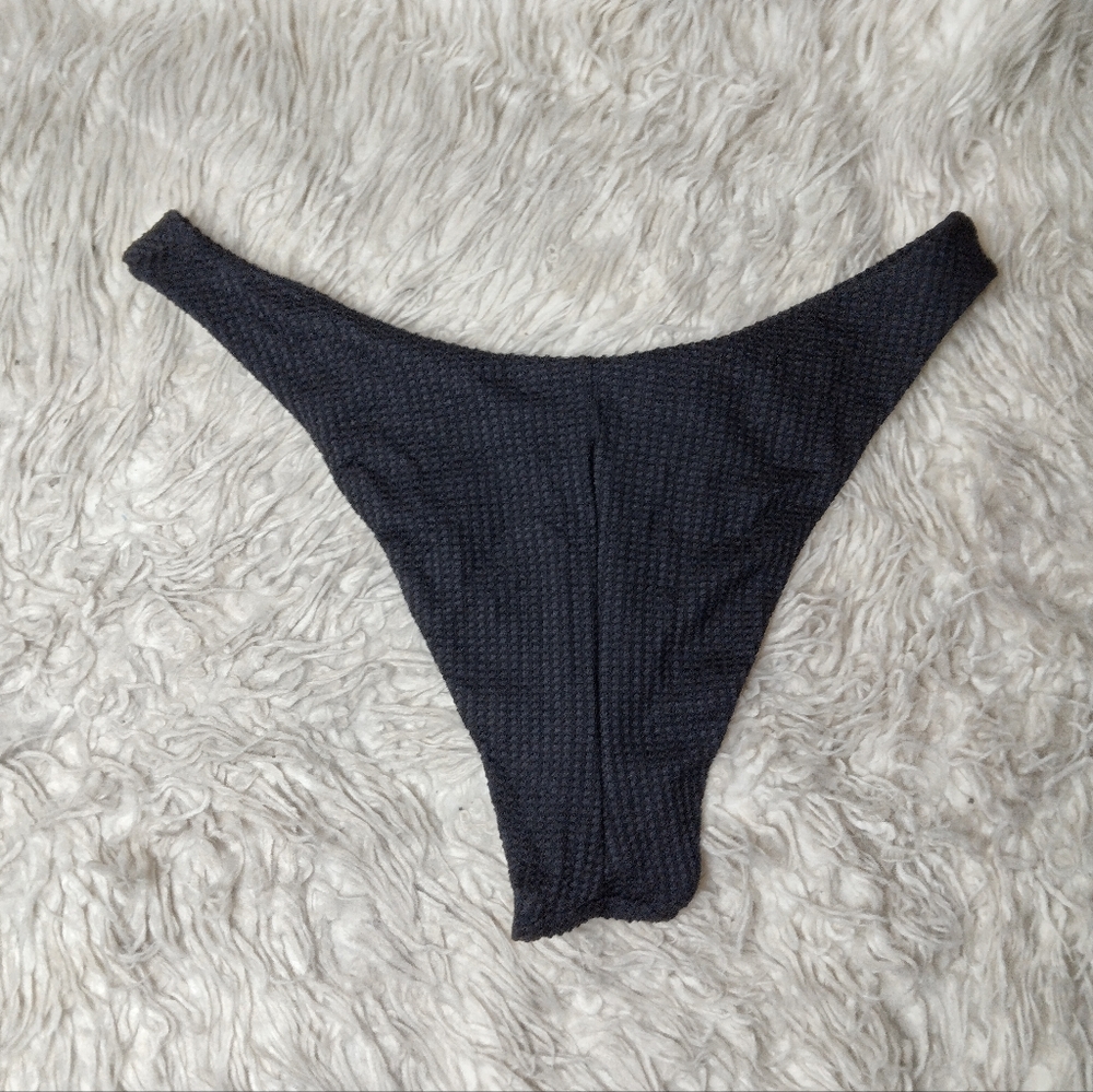 Aerie Waffle Super High Cut Cheekiest Bikini Bottom Size S - Picture 6 of 7